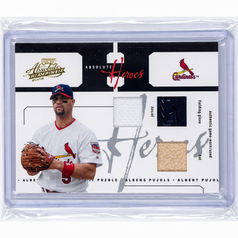 2005 Absolute Memorabilia Albert Pujols AN-58 Heroes Triple Relic /95