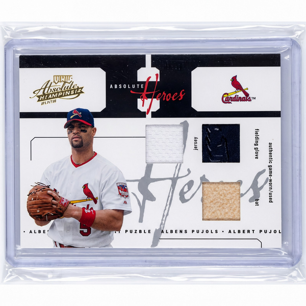 2005 Absolute Memorabilia Albert Pujols AN-58 Heroes Triple Relic /95