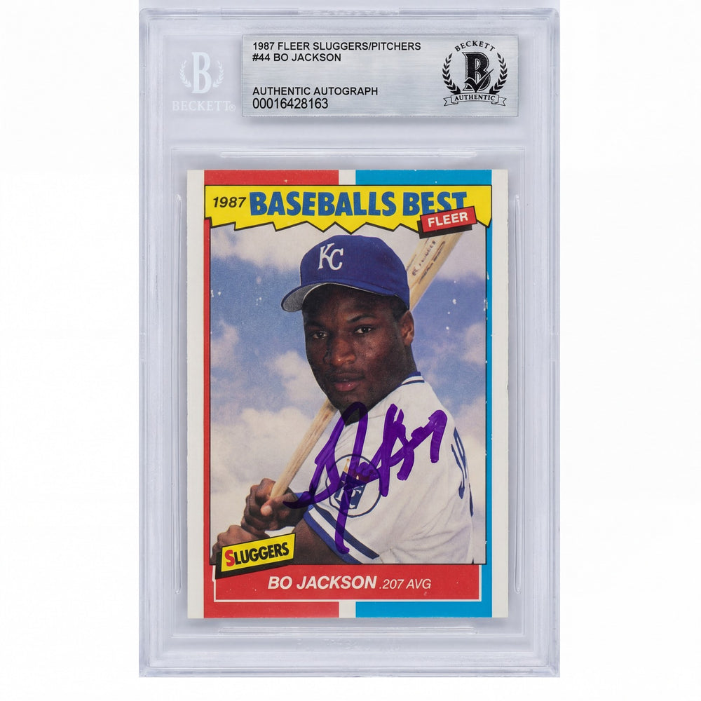 1987 Fleer Baseball's Best Bo Jackson #44 Beckett Authentic Autograph Signed
