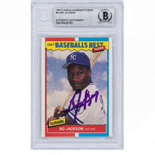 1987 Fleer Baseball's Best Bo Jackson #44 Beckett Authentic Autograph Signed