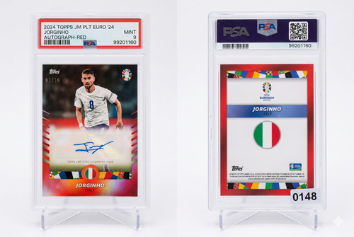 2023-24 Topps Euro جورجينيو أحمر FOILBOARD AUTO /10 PSA 9 #172 إيطاليا