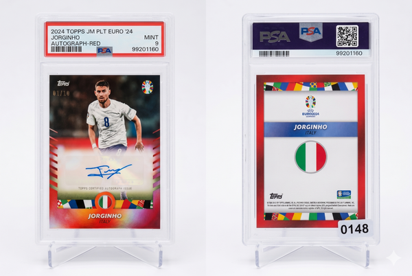2023-24 Topps Euro Jorginho RED FOILBOARD AUTO /10 PSA 9 #172 Italy