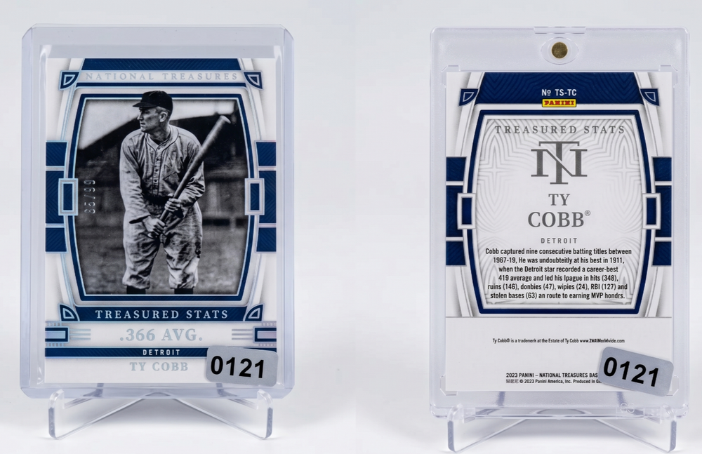 2023 Panini National Treasures Ty Cobb Stats Relic /99 Detroit Tigers Card HOF