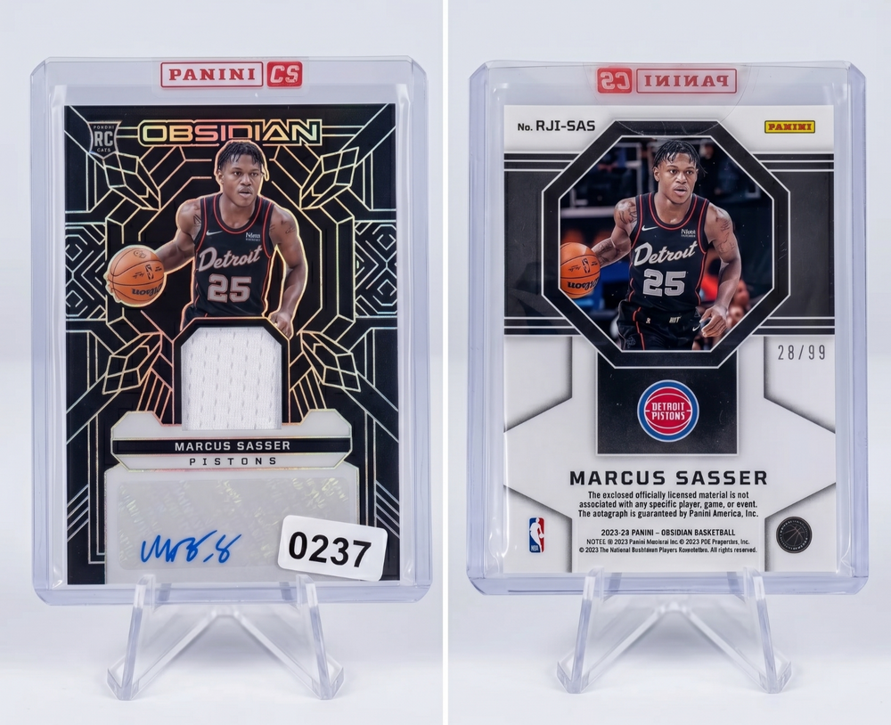 Marcus Sasser 2023-24 Panini Obsidian Electric Etch Rookie RPA Auto 28/99