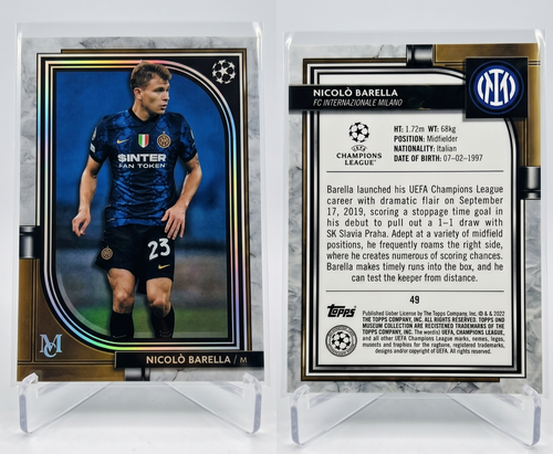2023-24 Topps Museum Nicolò Barella RUBY Parallel /49 #85 إنتر ميلان