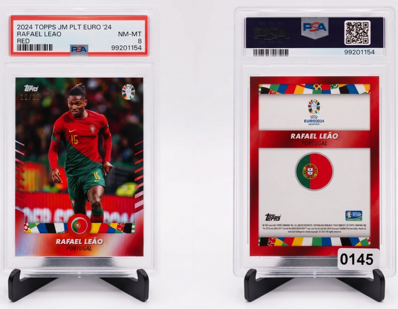 2023-24 Topps Euro 2024 رفائيل لياو موازية حمراء /10 PSA 8 البرتغال