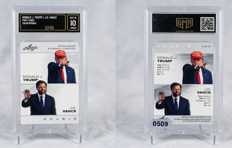 024 Leaf Exclusive Legends دونالد ترامب جيه دي فانس دابل #ELE-04 GMA 10 Gem Mint