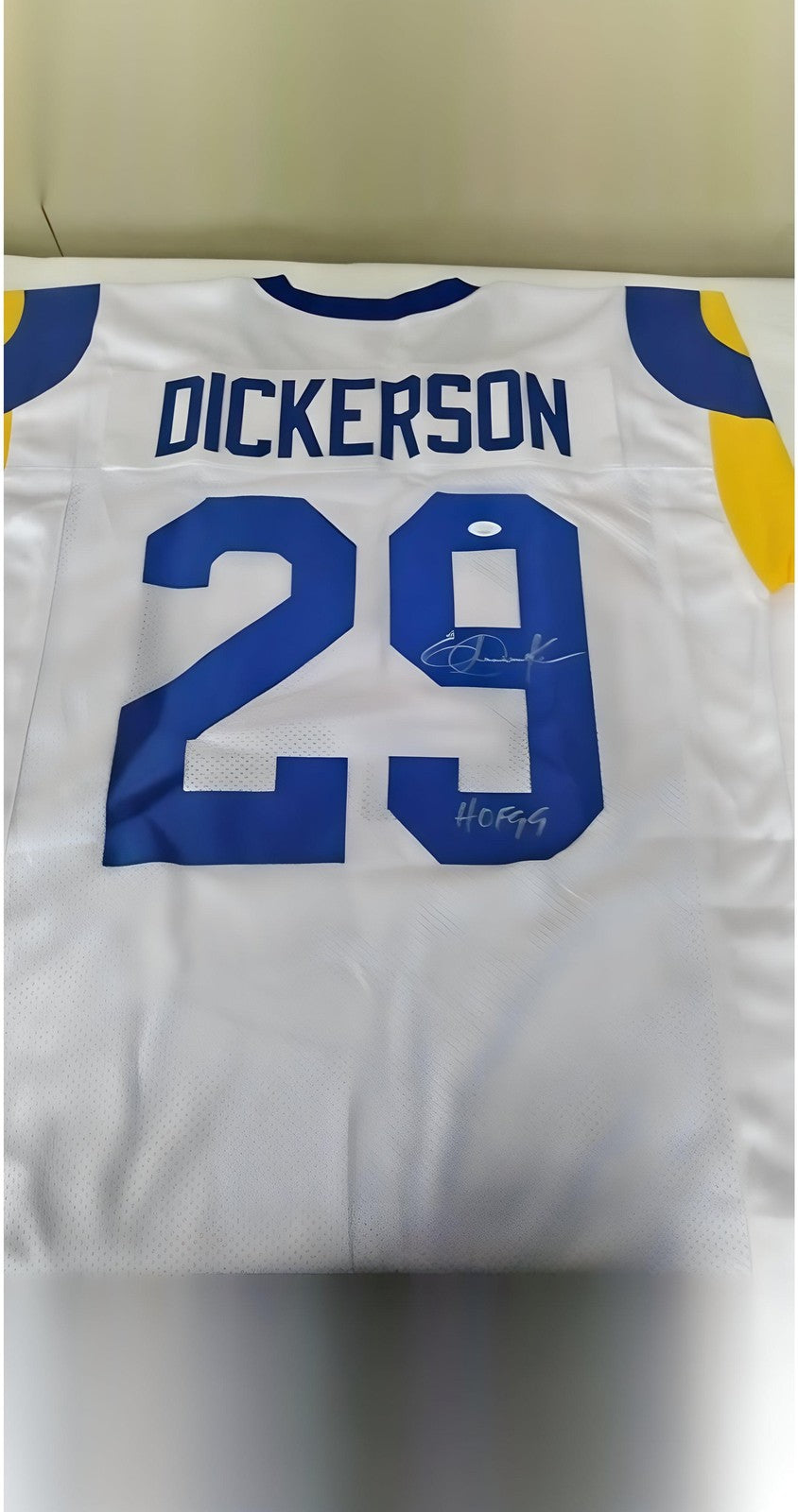 Eric Dickerson Signed Jersey Inscribed HOF 99 JSA NFL Hall of Fame