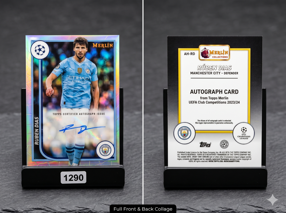2023-24 Topps Merlin Ruben Dias ON-CARD AUTO #AH-RD Manchester City