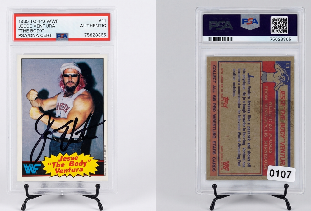 1985 Topps WWF Jesse "The Body" Ventura #11 PSA/DNA Authentic Auto Signed