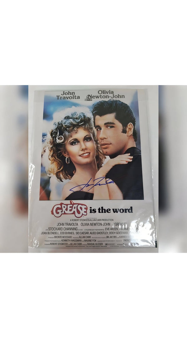 John Travolta Grease Signed 16x12 Photo Poster Classic Movie Memorabilia