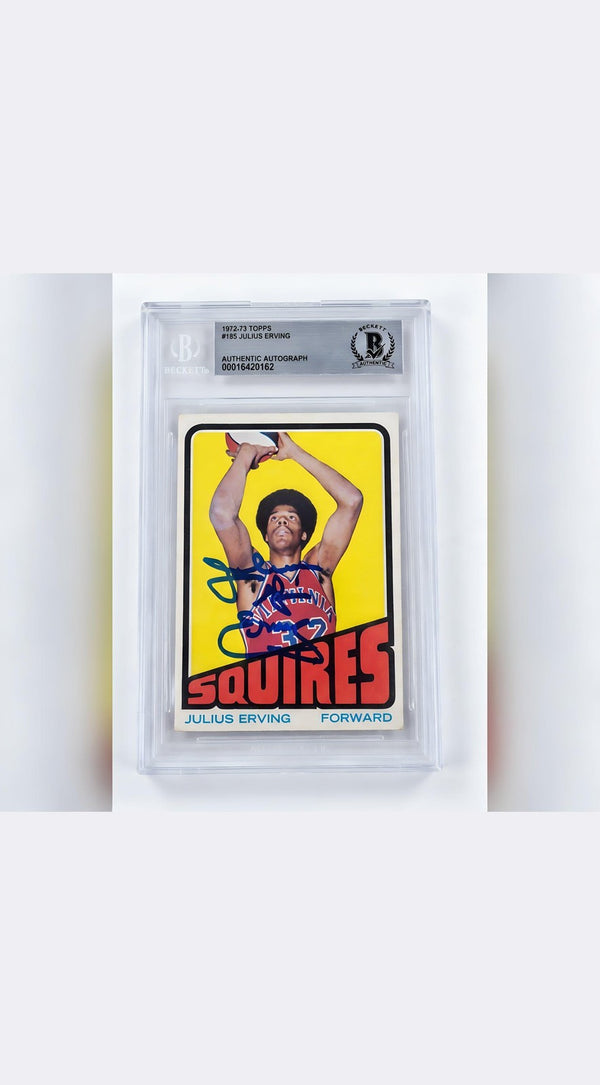 Julius Erving Topps Squires Auto Card 195 Basketball Legend Auth Card
