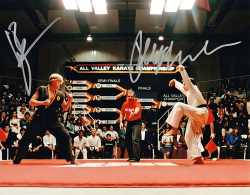 صورة موقعة 11 × 14 لفيلم The Karate Kid لويليام زابكا ورالف ماكيو من بيكيت