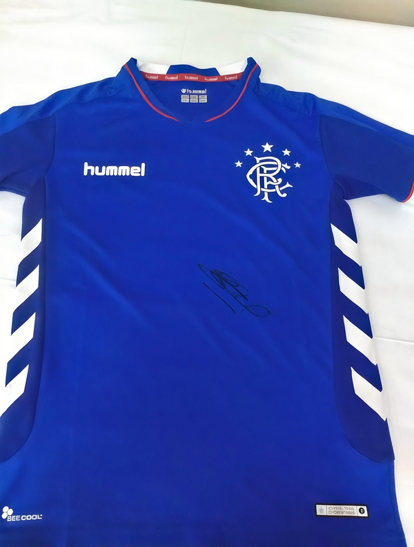 Steven Gerrard Autographed Rangers Shirt from Managerial Era Collectible