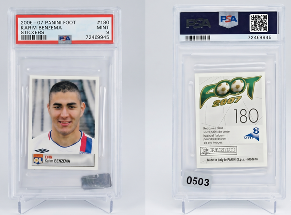Karim Benzema 2006 07 Panini Stickers RC 180 PSA 9 Real Madrid Star
