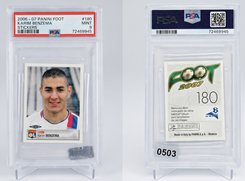 كريم بنزيما 2006 07 ملصقات بانيني RC 180 PSA 9 نجم ريال مدريد