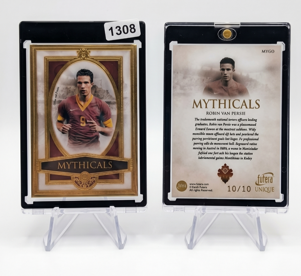 Robin van Persie 2024 Futera Unique Mythicals Gold Frame 1010 Dutch Star MYG0