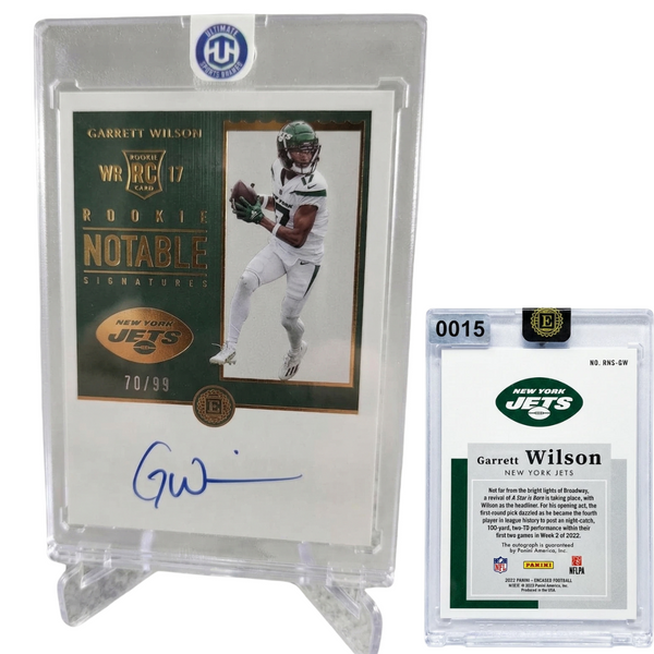 Garrett Wilson 2022 Encased Rookie Notable Signatures Autograph 70/99 Jets RC