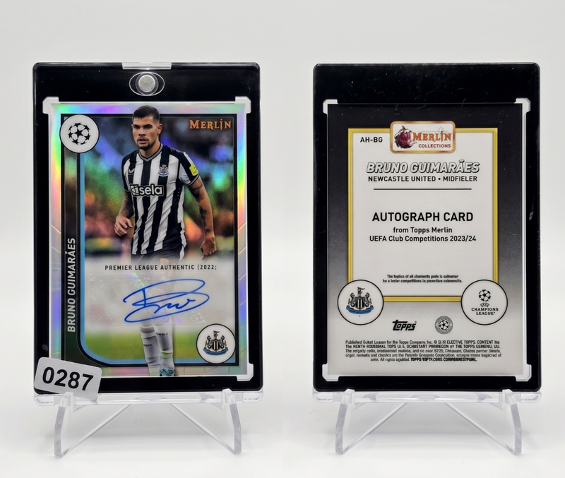 2023-24 Topps Merlin برونو غيماريش توقيع على البطاقة نادي نيوكاسل يونايتد AH-BG