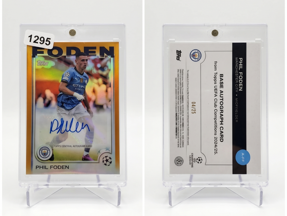 2024-25 Topps Phil Foden GOLD BASE Autograph /25 #A-FF Manchester City