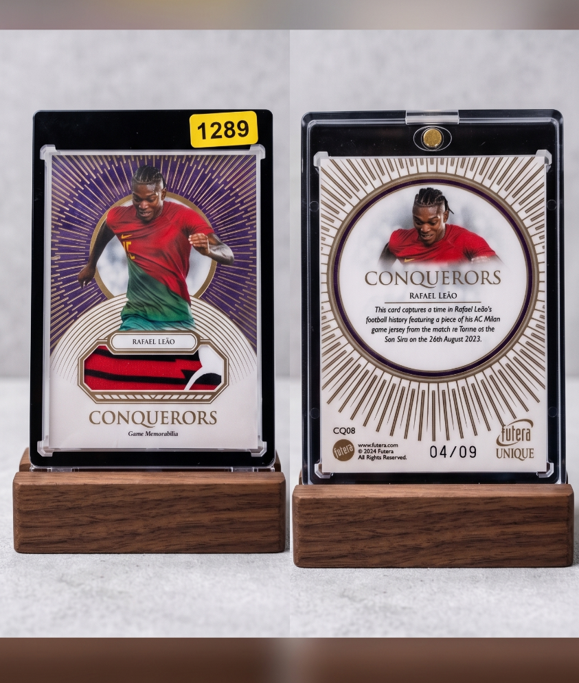 Rafael Leao 2024 Futera Conquerors Patch Card Limited Edition /9 Goal Machine