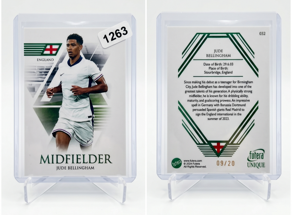 2024 Futera Unique Jude Bellingham EMERALD Parallel /20 #032 Real Madrid