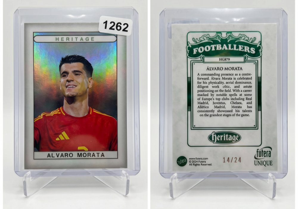 2024 Futera Unique Alvaro Morata HERITAGE RUBY Parallel /24 #HG879 Spain