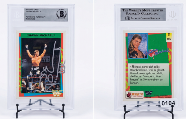 1994 Merlin WWF Shawn Michaels #51 Beckett BGS Authentic Auto HBK German