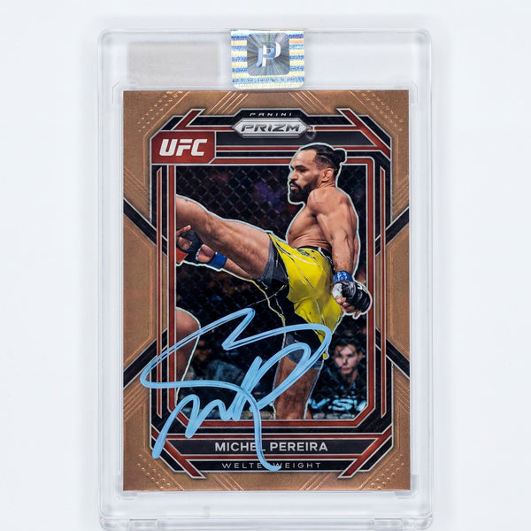 2023 Panini Prizm UFC Michel Pereira #192 Champion Signatures Bronze Parallel