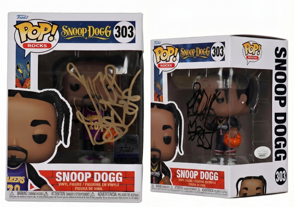 Snoop Dogg Dual Signed #303 Funko Pop Black Jersey Double Autograph JSA COA