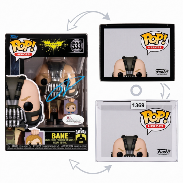 Tom Hardy Signed Bane 533 Funko Pop TDKR Holding Batman Mask Autograph COA
