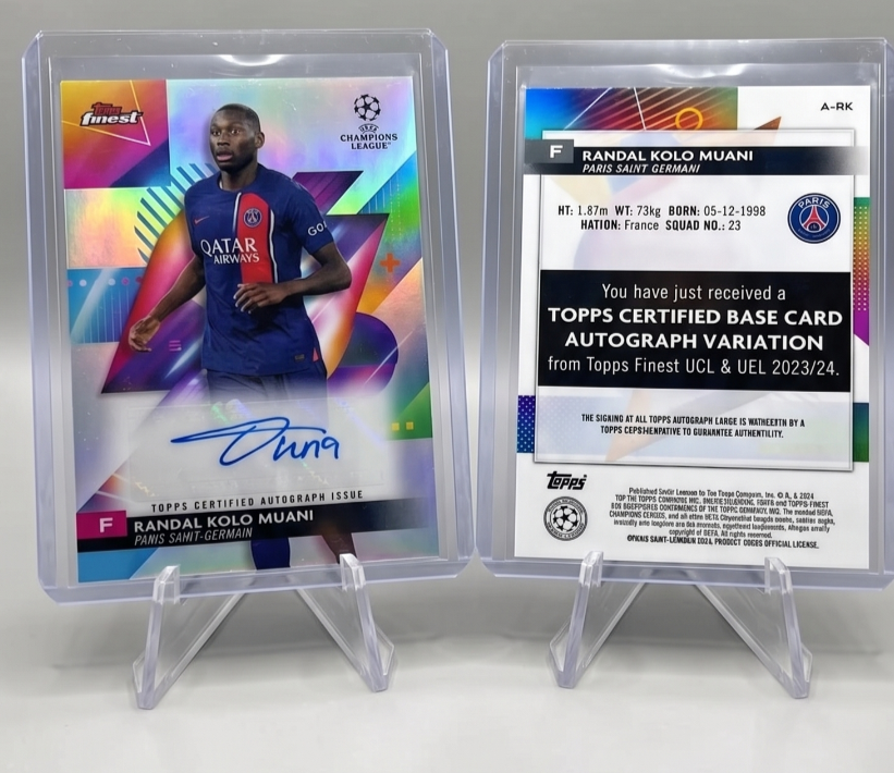 2023-24 Topps Finest Randal Kolo Muani GOLD REFRACTOR AUTO 50 #A-RK PSG