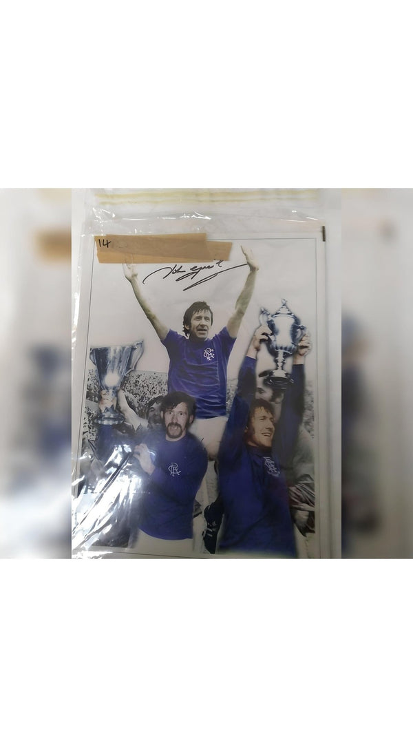 John Greig MBE Signed 16x12 Montage Ibrox Hero Greatest Ever Ranger