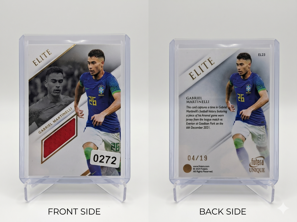 2024 Futera Unique GABRIEL MARTINELLI Elite Game-Used Patch /19 Arsenal