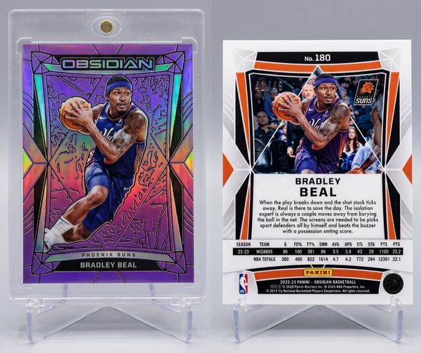 2022-23 Panini Obsidian Bradley Beal Electric Etch Purple Flood /49 #180 Suns