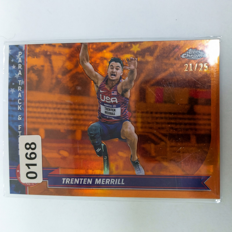 2024 Topps Chrome Olympic Hopefuls Trenten Merrill Orange Refractor #199 21/25