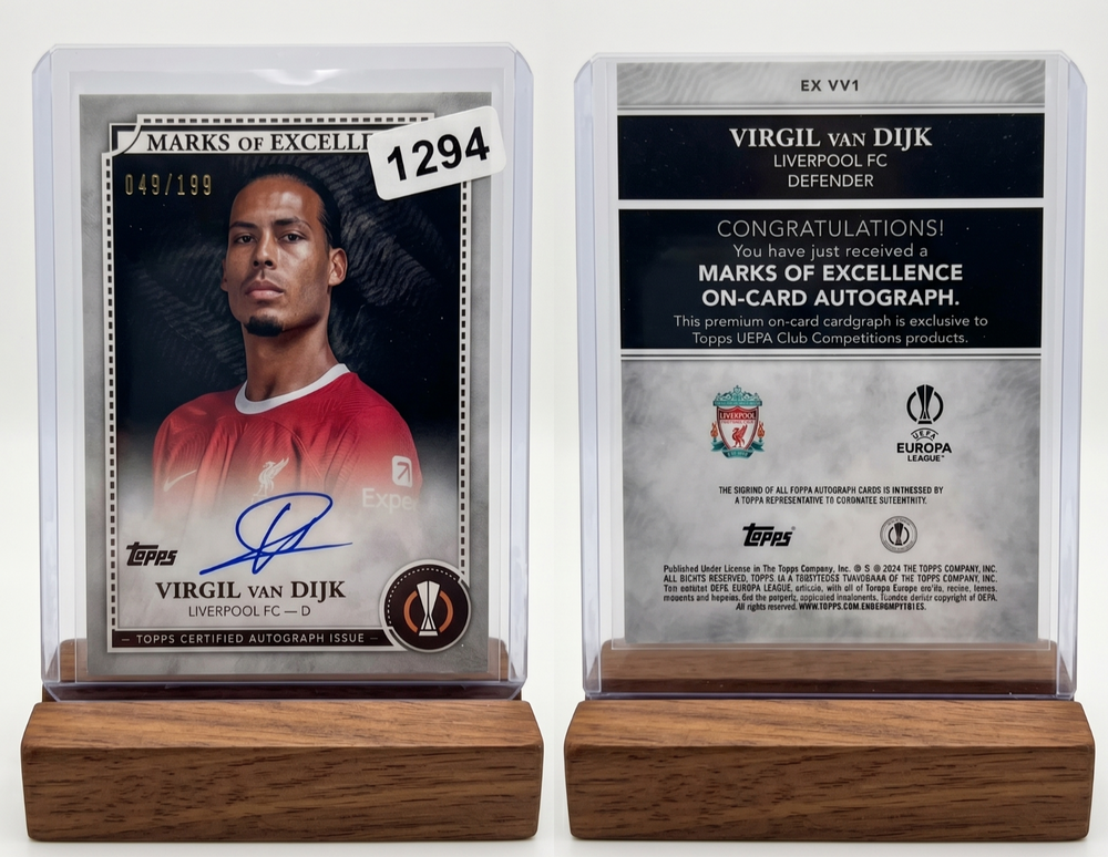 2023-24 Topps Marks of Excellence VIRGIL VAN DIJK On-Card Auto /199 #EX-VV1