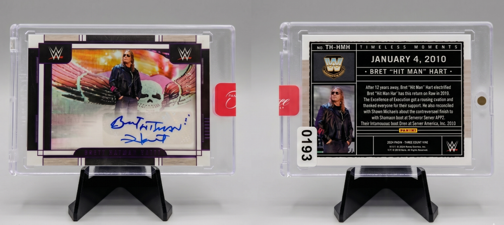 2024 Panini Three Count Bret Hart Timeless Moments Auto #TH-HMH /20 Hitman