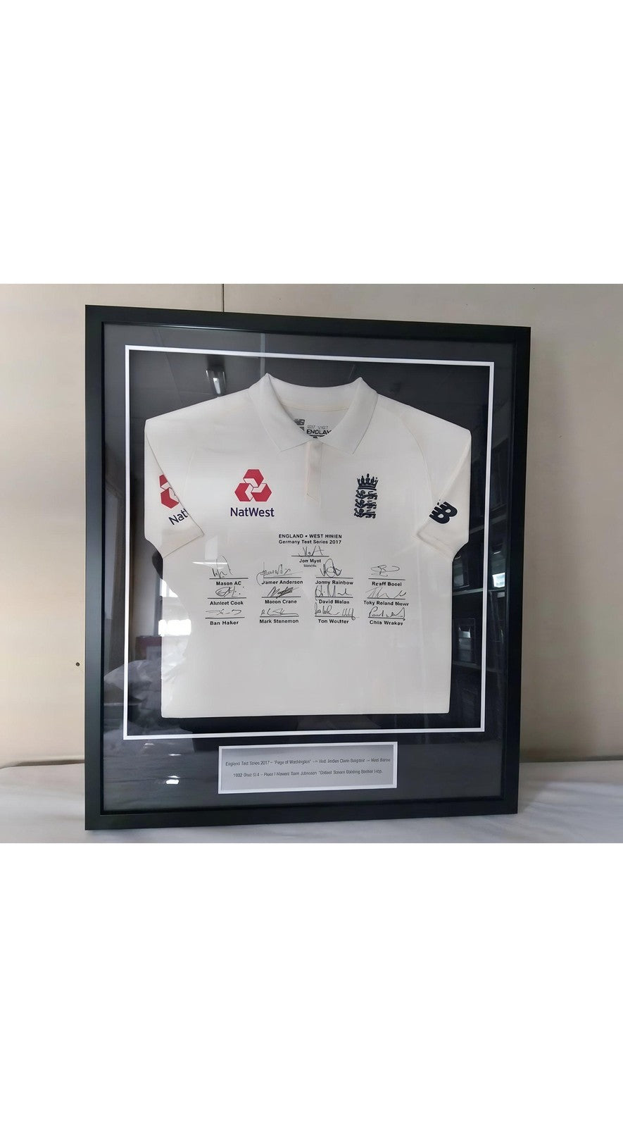 2015 England v South Africa Test Match Used Shirt Signed by Team Players