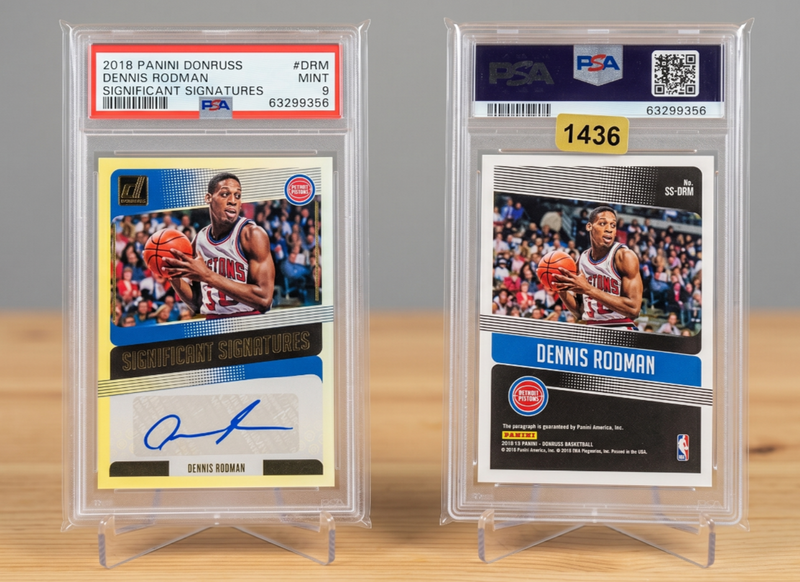 2018-19 Panini Donruss Dennis Rodman Significant Signatures Auto PSA 9 #DRM