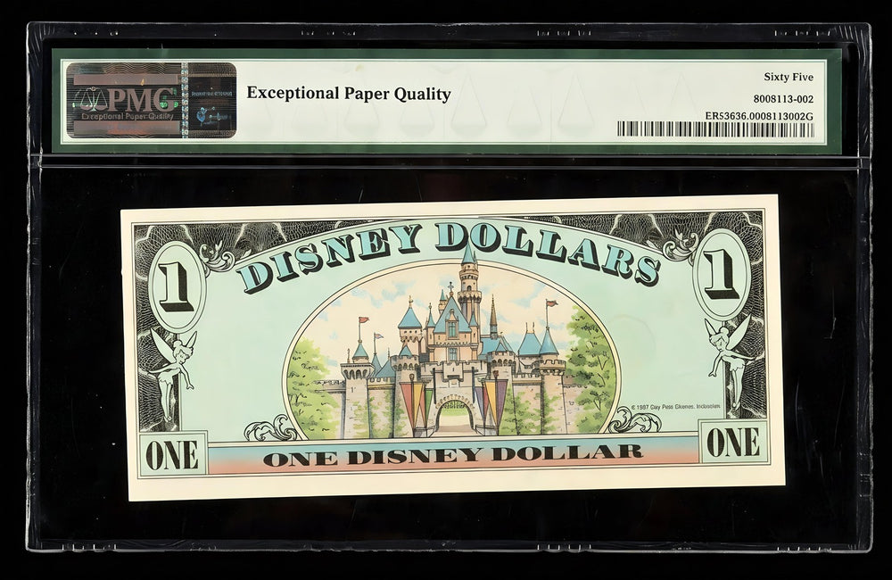 1987 Disneyland Disney Dollar Note Mickey Sleeping Beauty Castle PMG 65 EPQ