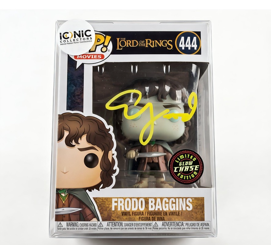 Elijah Wood Signed Frodo Baggins 444 Glow Chase Funko Pop LOTR Autograph