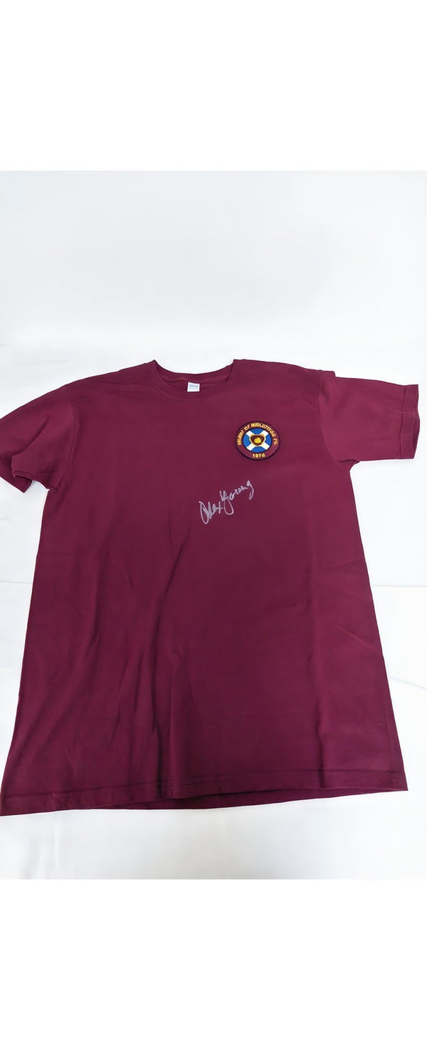 Alex Young Hearts Signed Shirt The Golden Vision Club Legend Soccer