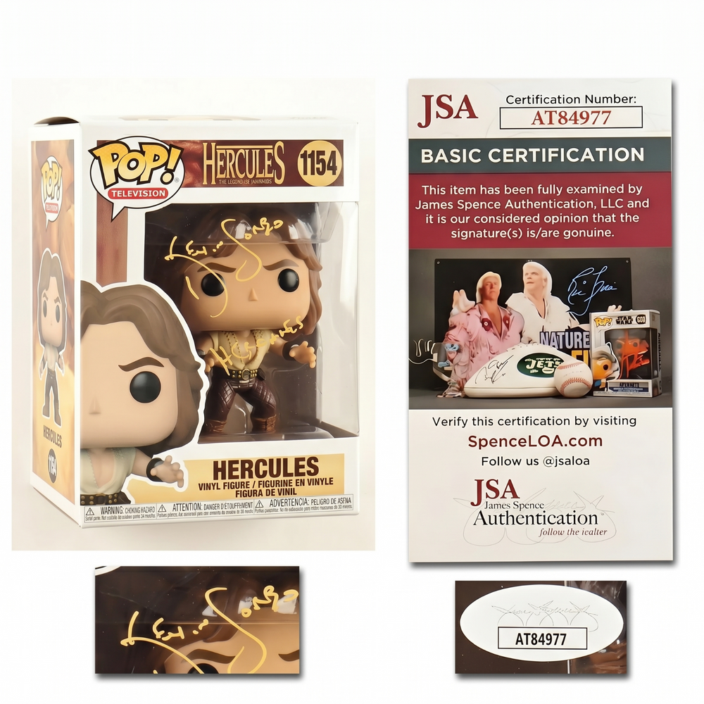Kevin Sorbo Signed Hercules 1154 Funko Pop Inscribed Character Name JSA COA