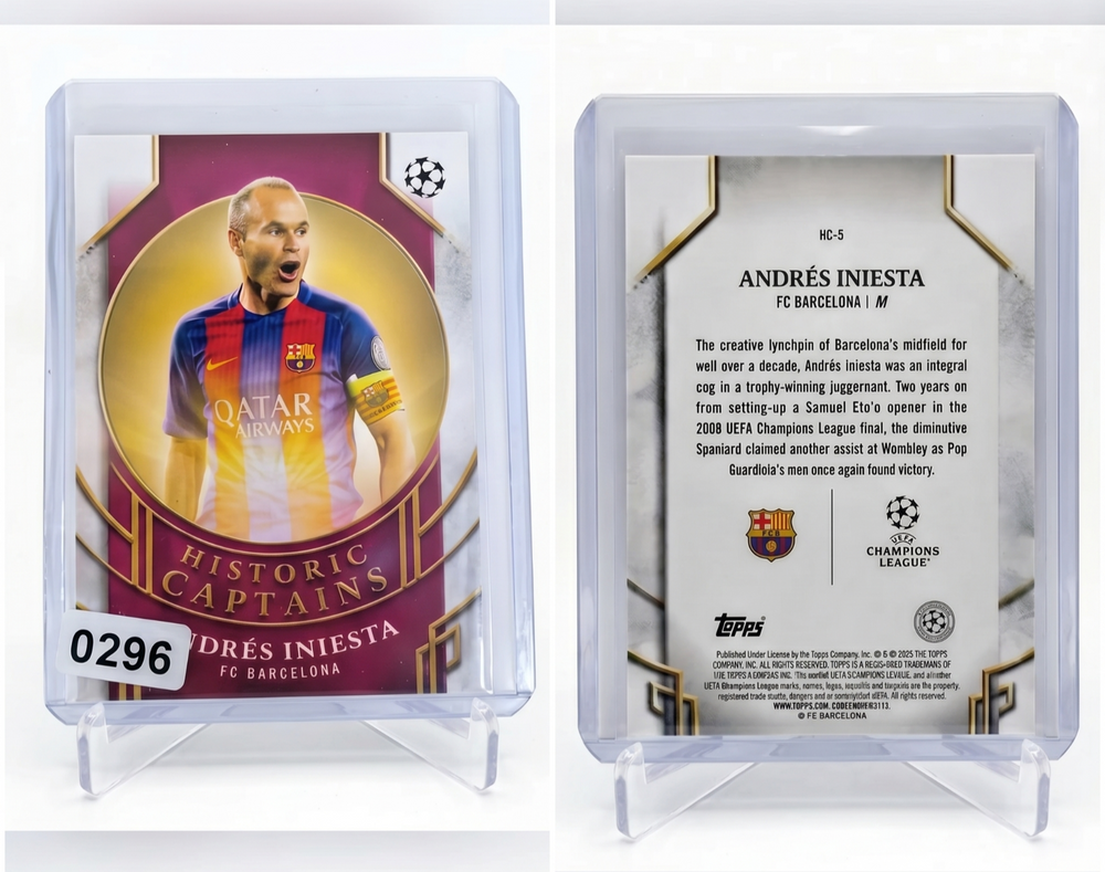 2023-24 Topps Merlin Andres Iniesta HISTORIC CAPTAINS Auto #HC-5 Barcelona
