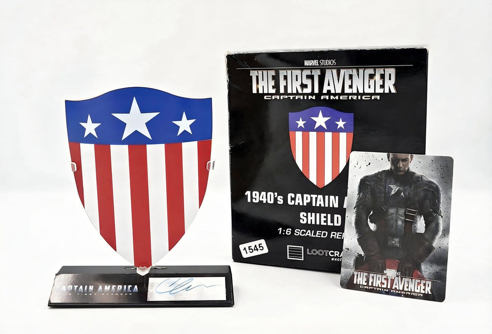 Chris Evans Hand Signed JSA Captain America Shield One Sixth Scale