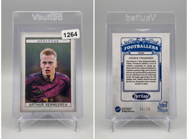 2024 Futera Unique Arthur Vermeeren HERITAGE AMETHYST /19 #HG-099 Belgium