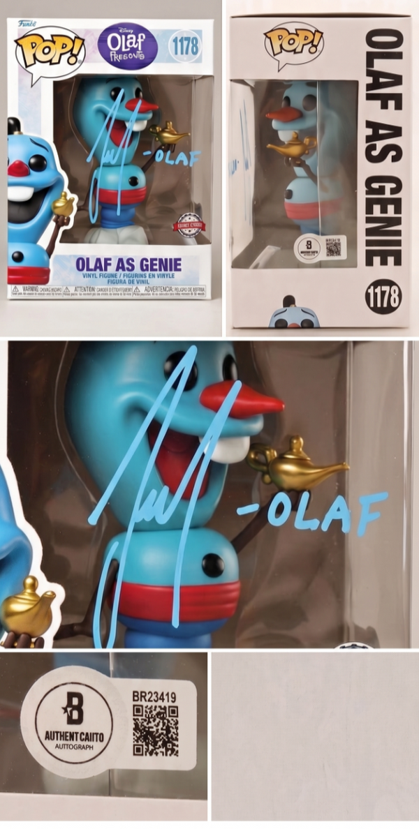 Josh Gad Signed Olaf As Genie Funko Pop 1178 Disney Special Edition Beckett COA