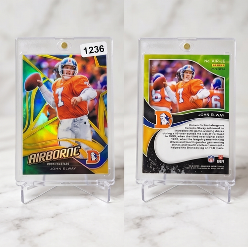 2019 Panini Rookies & Stars John Elway Airborne Prizm /75 #AIR-JE برونكوز قاعة المشاهير