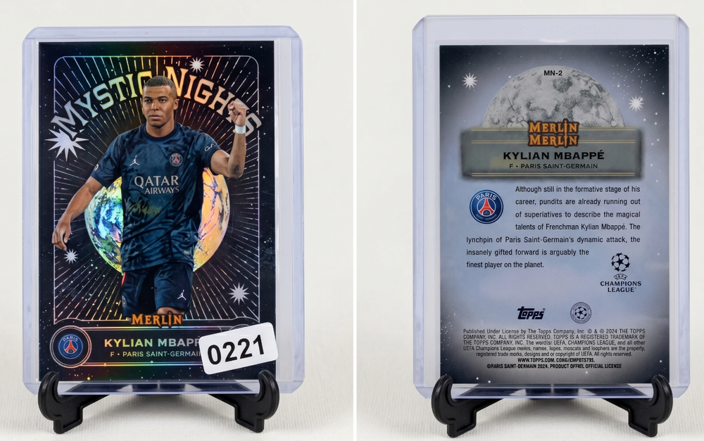 2023-24 Topps Merlin Kylian Mbappe MYSTIC NIGHTS Insert #MN-2 PSG France